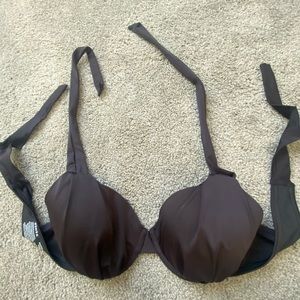 Black, Underwire, Halter Top Bikini Top